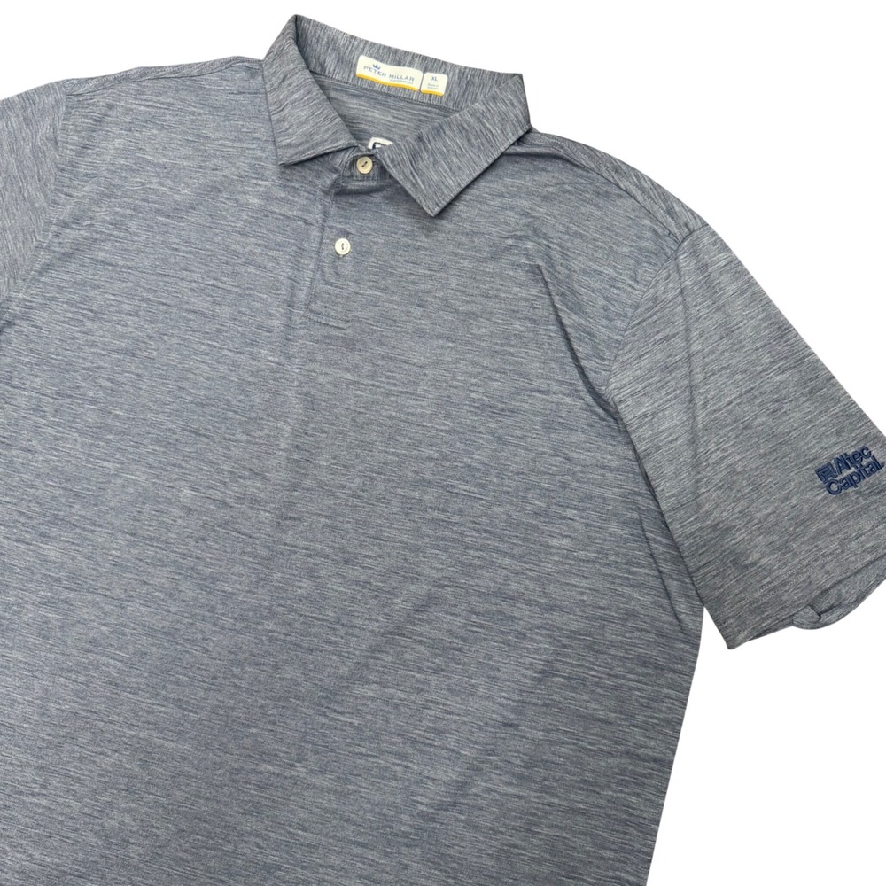 Peter Millar Polo Shirt Mens XL Blue Featherweight Altec Capital Performance